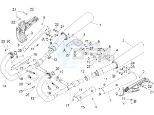 California 1400 Touring ABS USA-CND 1380 drawing Exhaust pipe