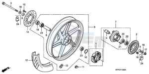 CBR125RWA Australia - (U / WH) drawing REAR WHEEL