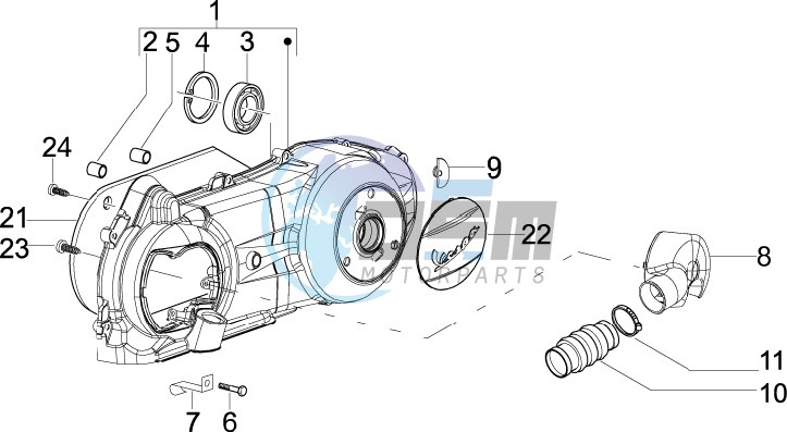 Crankcase cover and cooling