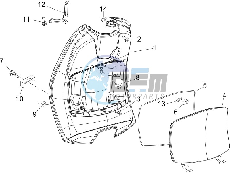 Front glovebox - Knee-guard panel