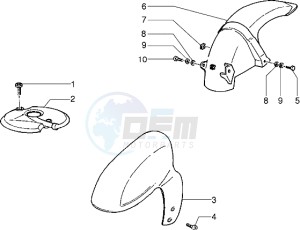 NRG 50 drawing Front and rear mudguard