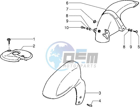 Front and rear mudguard