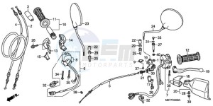 XL1000V9 E / MKH drawing HANDLE LEVER/SWITCH/CABLE