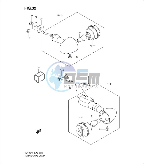 TURNSIGNAL FRONT & REAR LAMP