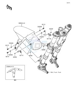 Z1000SX ZX1000LEF FR GB XX (EU ME A(FRICA) drawing Front Fender(s)