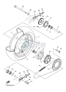 XJ6F ABS 600 DIVERSION F (ABS) (1DG4) drawing REAR WHEEL