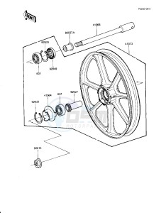 KZ 1100 D [SPECTRE] (D1-D2) [SPECTRE] drawing FRONT WHEEL_HUB -- KZ1100-D1- -