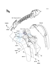 MULE_600 KAF400BCF EU drawing Front Fender(s)