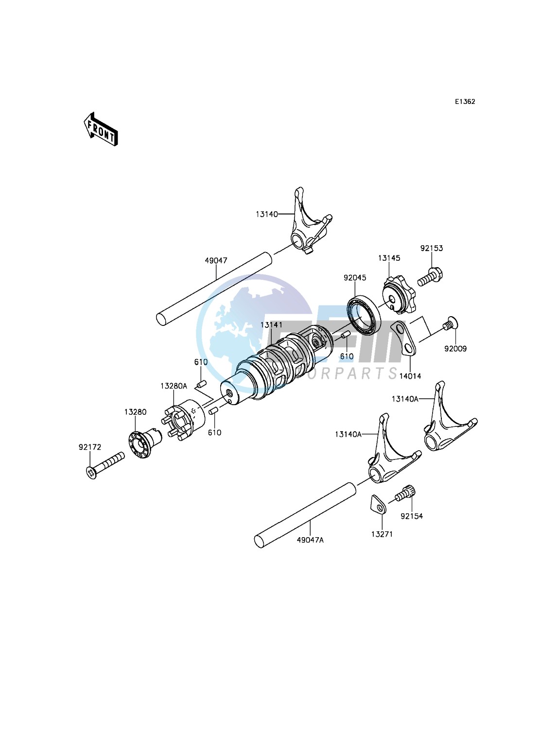 Gear Change Drum/Shift Fork(s)