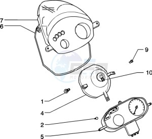 Zip 50 4T drawing Front light-fairing-meter combination