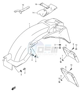 GSX750F (E2) drawing REAR FENDER (MODEL T)