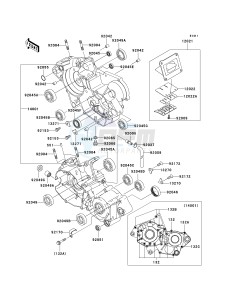 KX 125 M (M2) drawing CRANKCASE