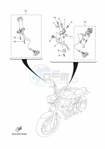 XSR700 MTM690 (BJV1) drawing HANDLE SWITCH & LEVER