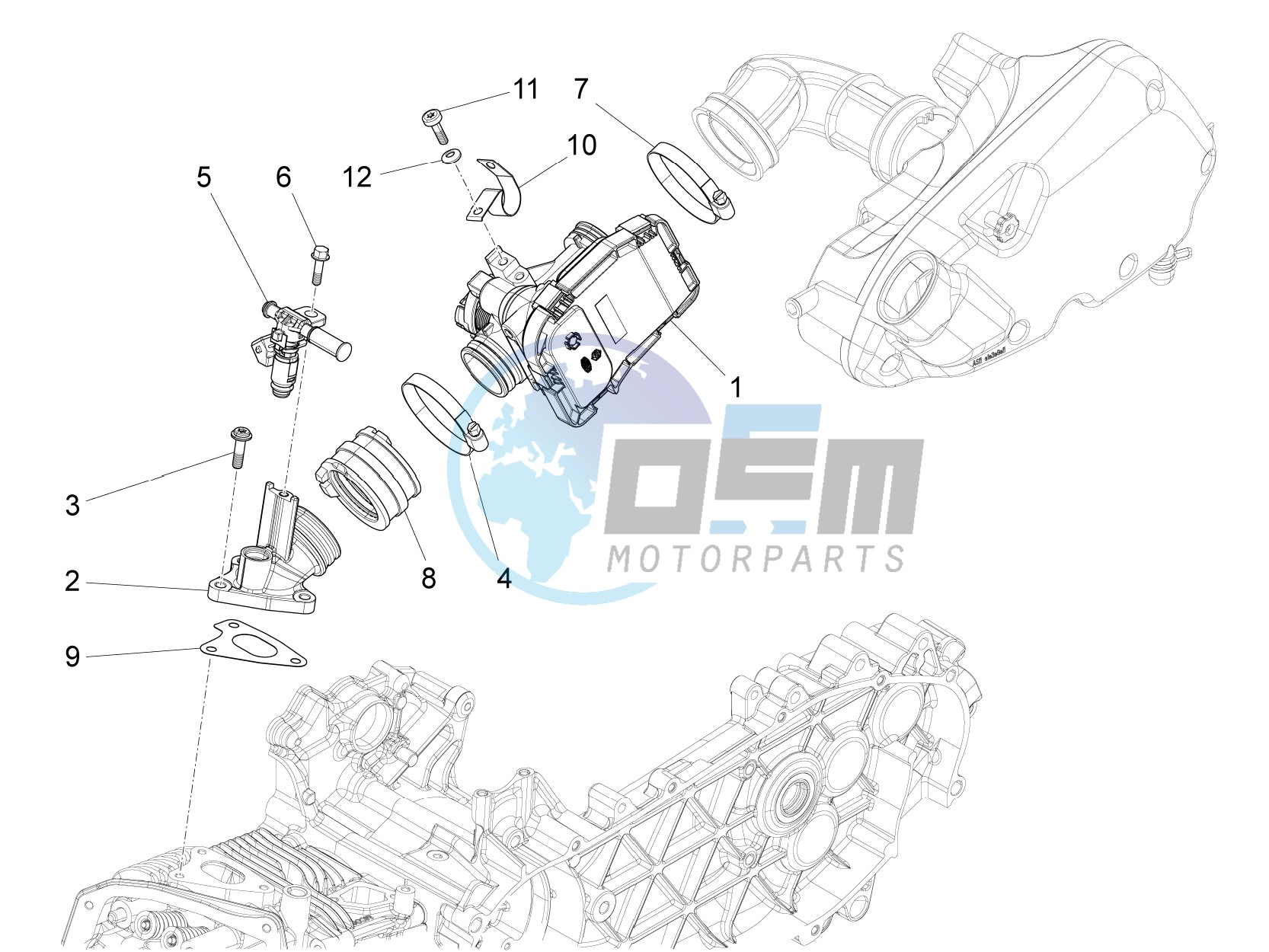 Throttle body - Injector - Union pipe