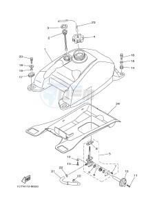 YFM450FWAD YFM45FGPAD GRIZZLY 450 EPS (1CTU 1CTV) drawing FUEL TANK