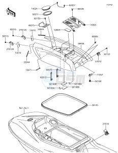 JET SKI SX-R JS1500AHF EU drawing Engine Hood