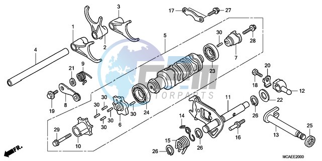 GEARSHIFT DRUM/SHIFT FORK