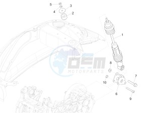 150 Sprint 4T 3V ie (APAC) (AU, CD, EX, JP, RI, TH, TN) drawing Rear suspension - Shock absorber/s