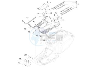 Primavera 150 4T 3V iGET (APAC) (AU, CN, EX, RI, TN) drawing Central cover - Footrests