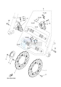 MTM690-U MTM-690-U XSR700 (B342 B342) drawing FRONT BRAKE CALIPER