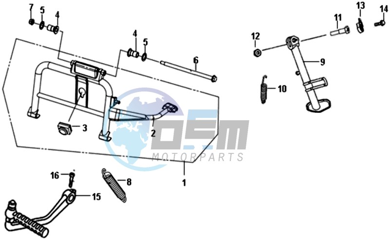 BRAKE PEDAL /CENTRAL STAND / FOOTREST