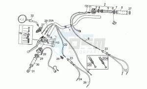 Strada 1000 drawing Handlebar - controls