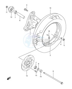 AN125 (E2) Burgman drawing FRONT WHEEL