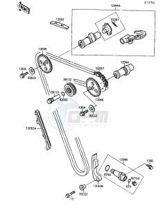 KSF 250 A [MOJAVE 250] (A8-A9) [MOJAVE 250] drawing CAMSHAFT-- S- -_TENSIONER