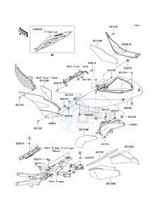 ZX636 C [NINJA ZX-6R] (C6F) D6F drawing SIDE COVERS