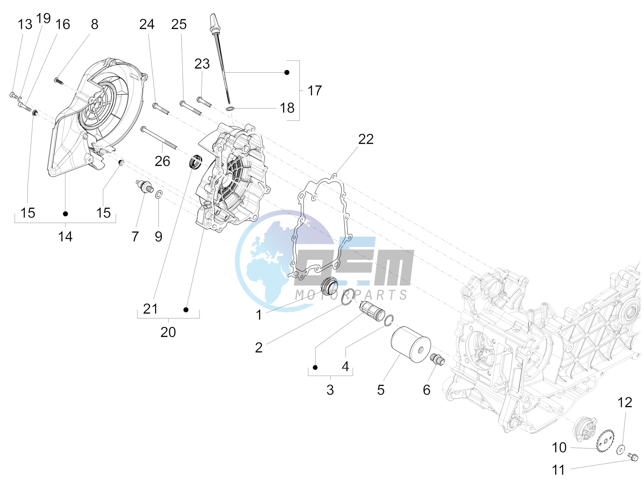 Flywheel magneto cover - Oil filter