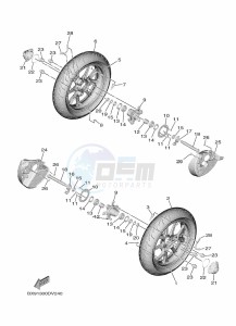 MWD300 TRICITY 300 (BED8) drawing FRONT WHEEL