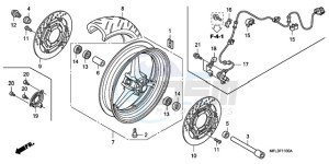 CBR1000RA9 France - (F / ABS CMF MME) drawing FRONT WHEEL