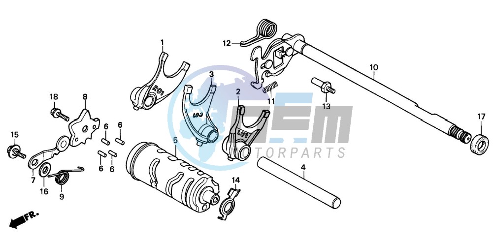 SHIFT DRUM/SHIFT FORK