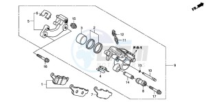 FES125 PANTHEON drawing REAR BRAKE CALIPER (FES1253-5)(FES1503-5)