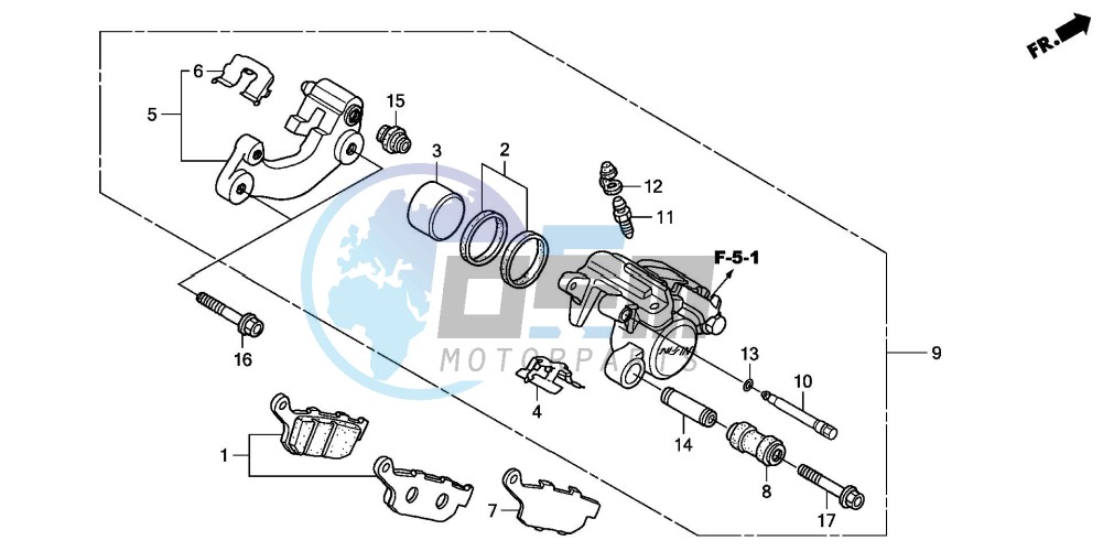 REAR BRAKE CALIPER (FES1253-5)(FES1503-5)