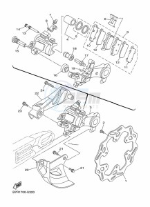 WR450F (B7R4) drawing REAR BRAKE CALIPER