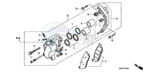 VT750CA9 UK - (E / MKH MME ST) drawing FRONT BRAKE CALIPER