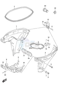 DF 9.9B drawing Side Cover Tiller Handle w/Power Tilt