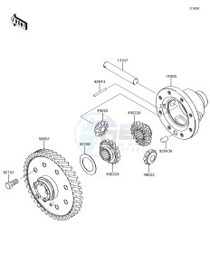 MULE SX 4x4 KAF400HJF EU drawing Differential