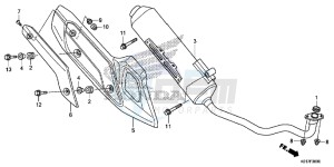 SH125AD SH125i UK - (E) drawing EXHAUST MUFFLER