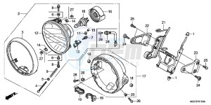 CB1100AD CB1100 ABS UK - (E) drawing HEADLIGHT