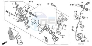 CBF1000T9 UK - (E / ABS MKH) drawing R. FRONT BRAKE CALIPER (CBF1000A/T/S)