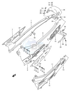 GSX750F (E2) drawing FRAME COVER (MODEL S T)