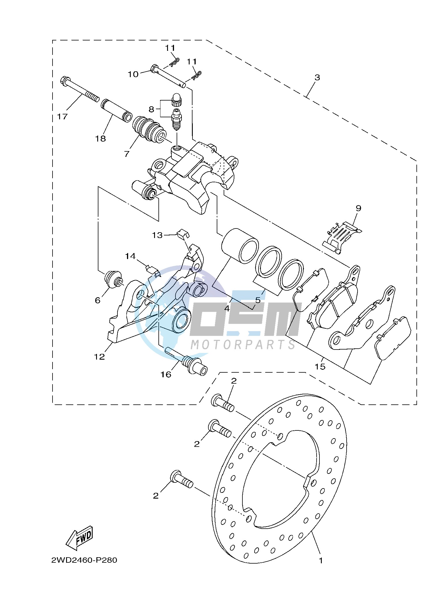 REAR BRAKE CALIPER