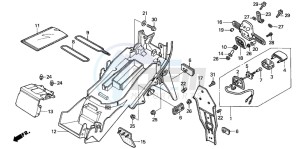 CBR600FR drawing REAR FENDER  (2)