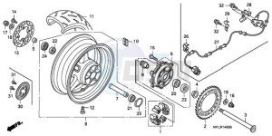 CBR1000RA9 France - (F / ABS CMF HRC MKH MME) drawing REAR WHEEL