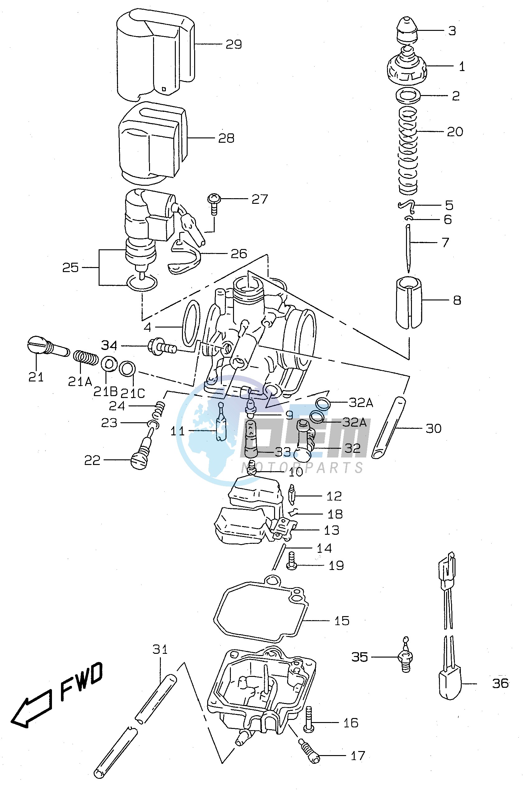 CARBURETOR (model AY50WR K1)