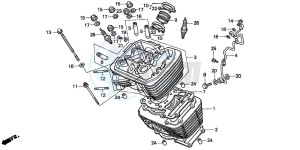 VT600CD drawing CYLINDER/CYLINDER HEAD (FRONT)