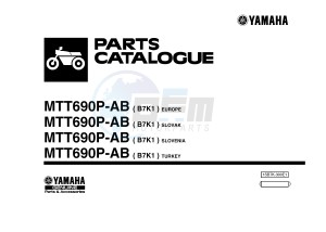 MTT690P-AB MT-07 TRACER TRACER 700 (B7K1 B7K1 B7K1 B7K1) drawing .1-Front-Page