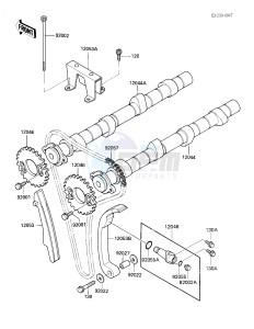 ZX 900 A [NINJA] (A1-A2) NINJA 900 drawing CAMSHAFTS_CHAIN_TENSIONER